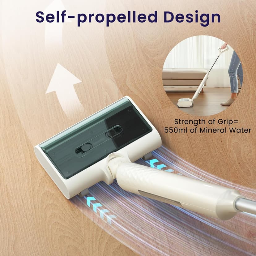 Lefant LS100 Cordless Wet Dry Vacuum Mop - 2-in-1 Self-Cleaning, Lightweight Stick Vacuum with 60 Min Runtime,Powerful Suction for Carpet,Tile,Pet Hair, Hardwood Floors,Ivory White