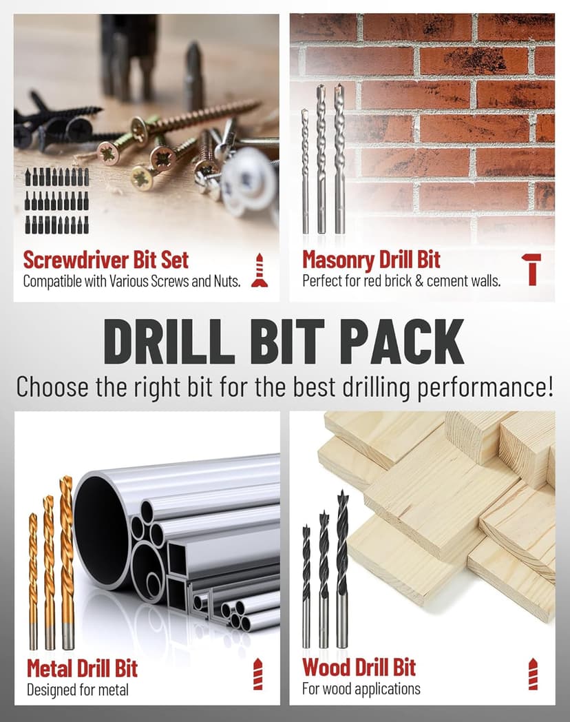 DCK 20V Brushless Hammer Drill, 531 in.lbs, 36000 BPM, 1/2" Keyless All-Metal Chuck, 4.0Ah Battery, 22+1+1 Clutch, Impact Drill Kit for Drilling Brick Wall, Metal, Wood, KDJZ05-13