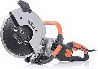 Evolution Power Tools R300DCT 12 inch Concrete Saw (Aka Circular Saw, Angle Grinder, Chop / Cut Off Saw, Demo Saw, Disc / Power Cutter) Electric Motor, No Gas - 4-1/2" Cut - Incl Diamond Masonry Blade