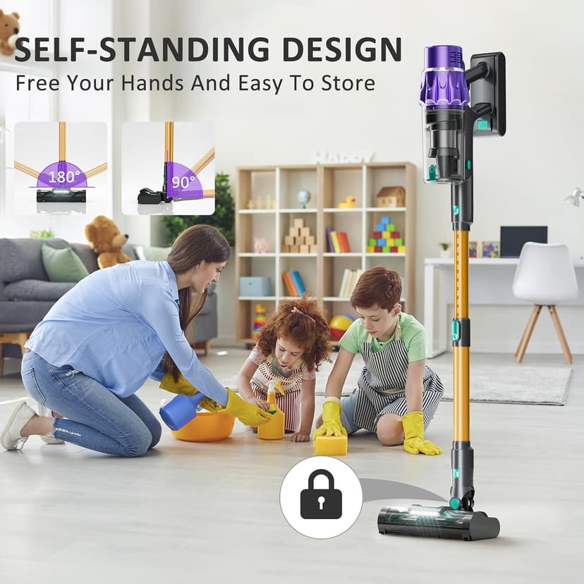 Cordless Vacuum Cleaner, 50KPA/70Mins Vacuum Cleaners for Home with Auto Dust Detection/LED Touch Display,Rechargeable Stick Vacuum,Self-Standing Vacuum,Handheld Vacuum for Carpet,Hard Floors,Pet Hair