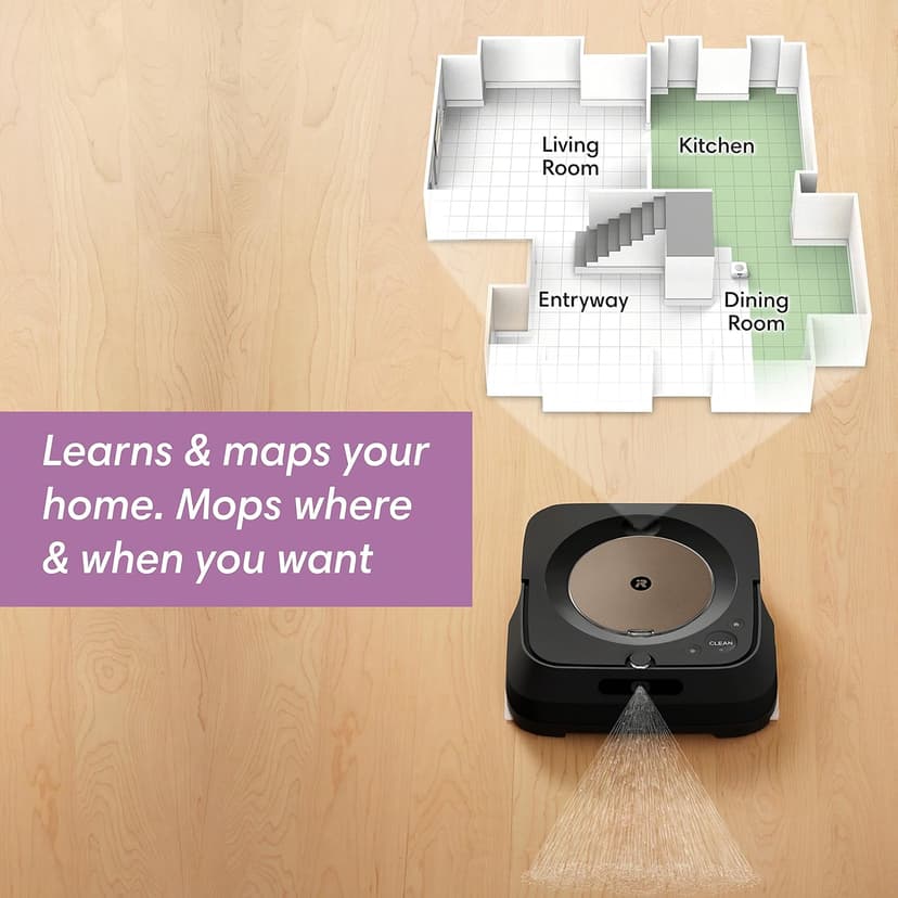iRobot Braava Jet m6 (6012) Ultimate Robot Mop- Wi-Fi Connected, Precision Jet Spray, Smart Mapping, Works with Alexa, Ideal for Multiple Rooms, Recharges and Resumes, Black