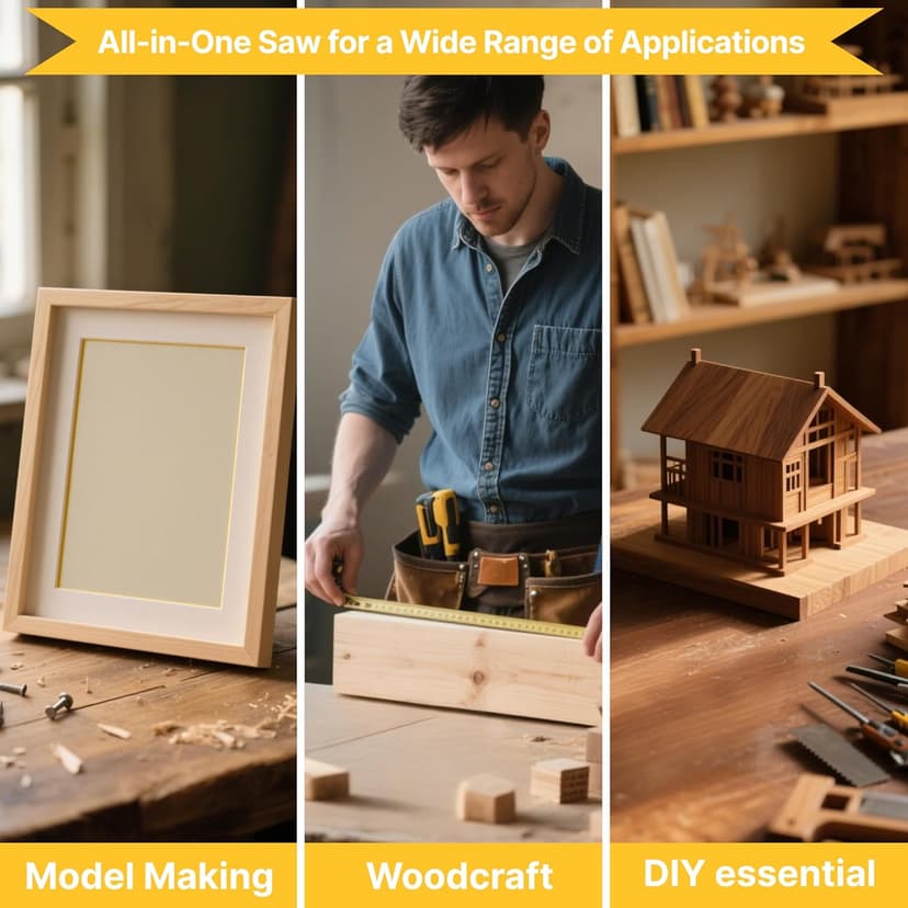 GARTOL Miter Box and Saw Set, 4-Piece Japanese Hand Saw for Wood Cutting, Woodworking Tools for Precise Miter and Bevel Cuts with 3 Replaceable Blades for DIY, Crafting, Furniture Making & Carpentry