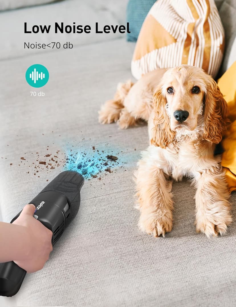 Cordless Handheld Vacuum, 15KPA Powerful Car Vacuum, Rechargeable, Charging Dock, Ergonomic Handle, 2-in-1 Crevice Tool, 1.8lb Portable Handheld Vacuums with 2-Speed for Car, Home