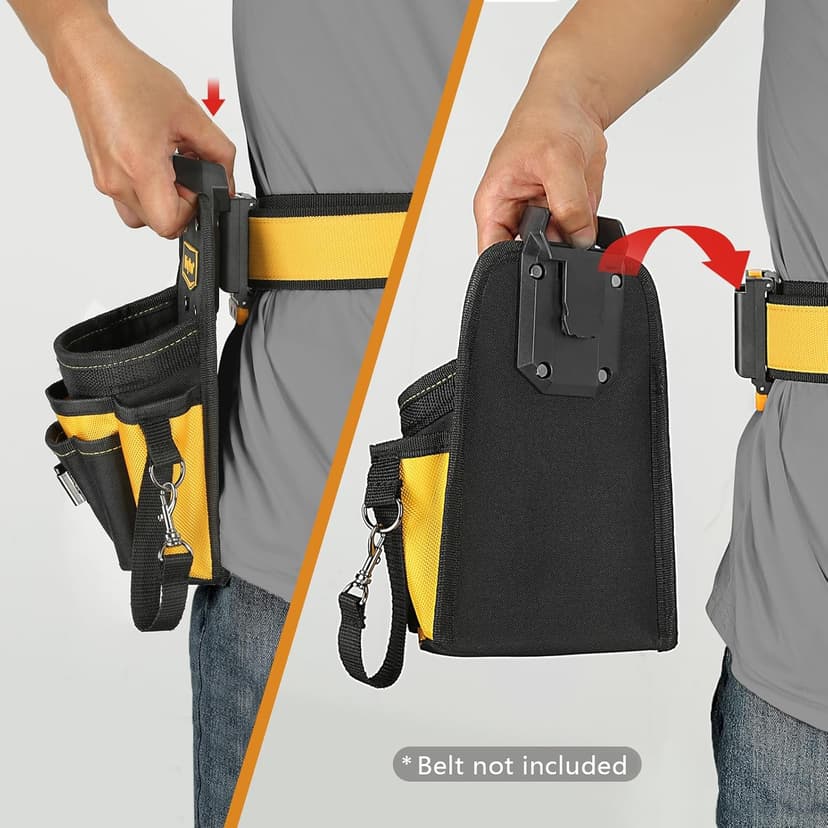 Tool Pouches, Tool Belt Pouch, Electrician Tool Pouch, Quickly Attach & Release Tool Belt Pouch with Clip, Tool Bag Multi-Pocket, Heavy Duty Tool Pouches for Carpenters & Home Improvement