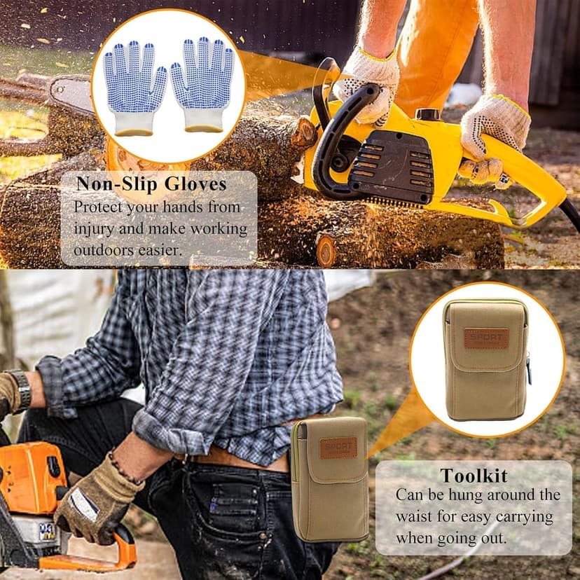 2025 Upgraded Chainsaw Sharpener with Tungsten Carbide Burr File, Hand-Cranked Chainsaw Sharpening Jig Kit, Chain Saw Sharpener Tool, Chainsaw Chain Sharpener