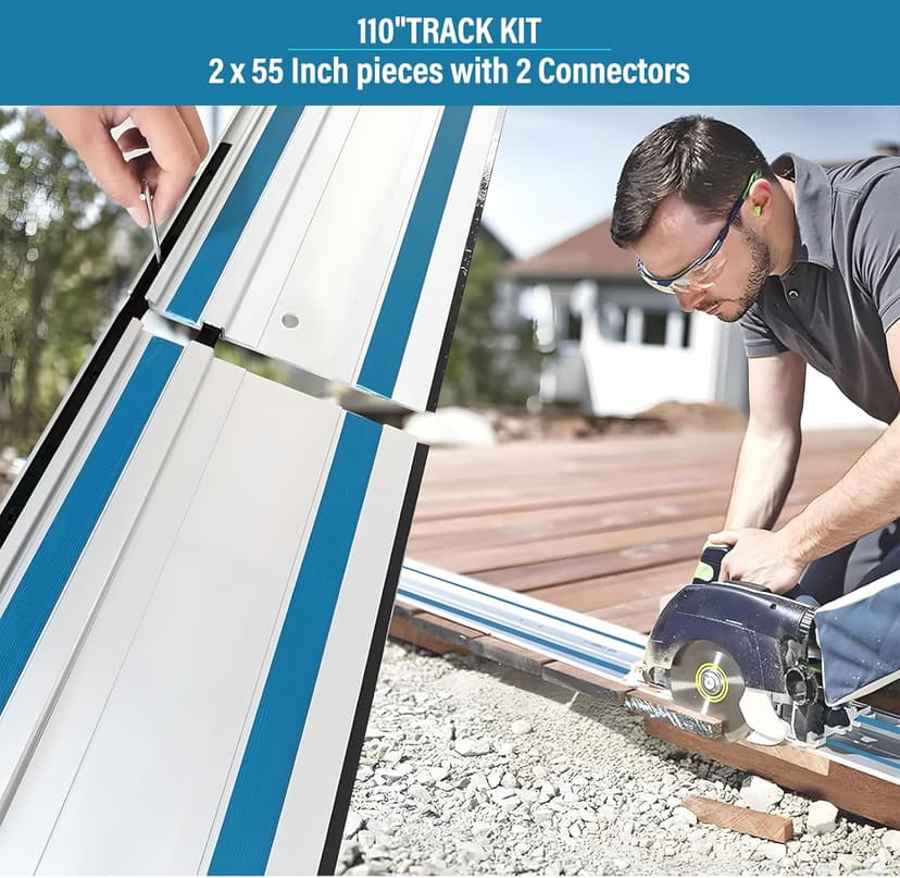 Track Saw Clamp, KITLUCK Quick Release Guide Rail Clamp for Circular Saw Guide Rail System, 6" Clamping Thickness, Universal Wood Track Clamps for Woodworking-2 Pcs