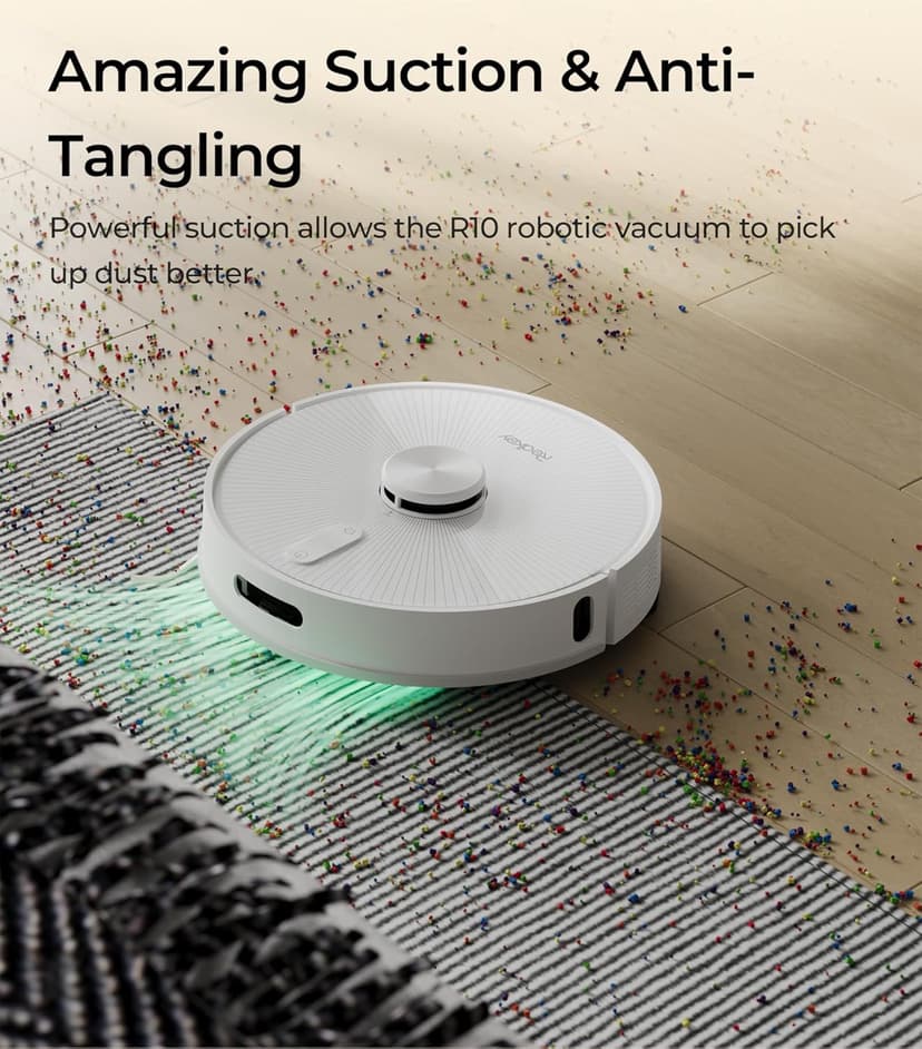 R10 Robot Vacuum and Mop Combo, 2-in-1 Vacuum Robot with Suction Station, LiDAR Navigation, Powerful 4000Pa Suction Power, 4L Dust Bag, 90 Days Hands-Free Cleaning, Ideal for Pet Hair Cleaning