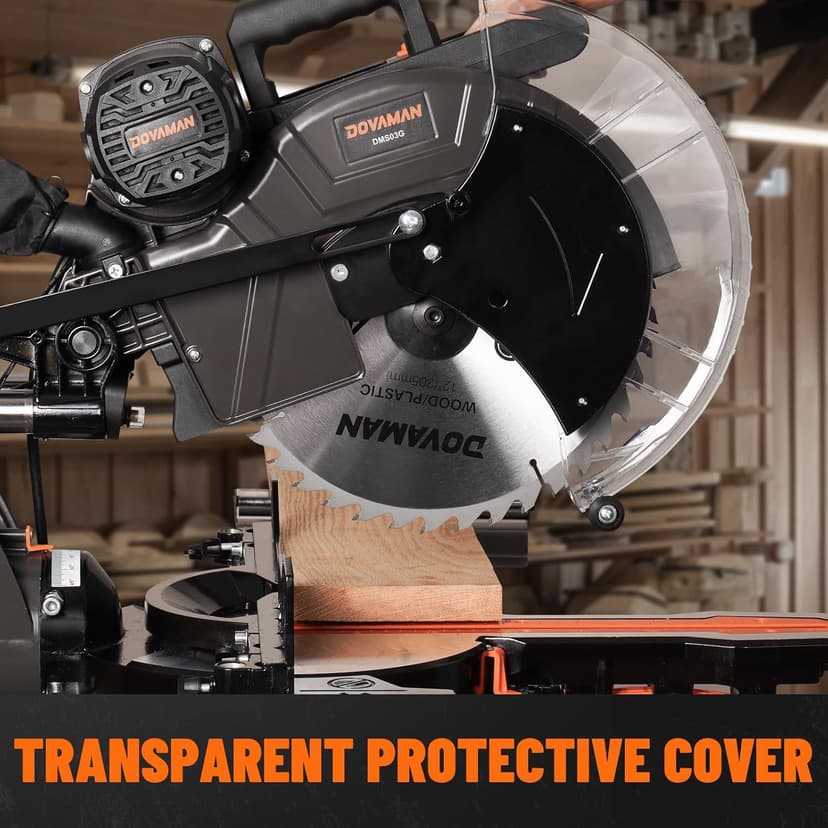 12-Inch Dual-Bevel Miter Saw, Compound Sliding Miter Saw, Ambidextrous Operation, 3800RPM, 4.2 x 13in Cutting Capacity, Laser Guide, 0-45° Bevel & Miter Cut, 9 Positive Stops, 15-Amp Corded