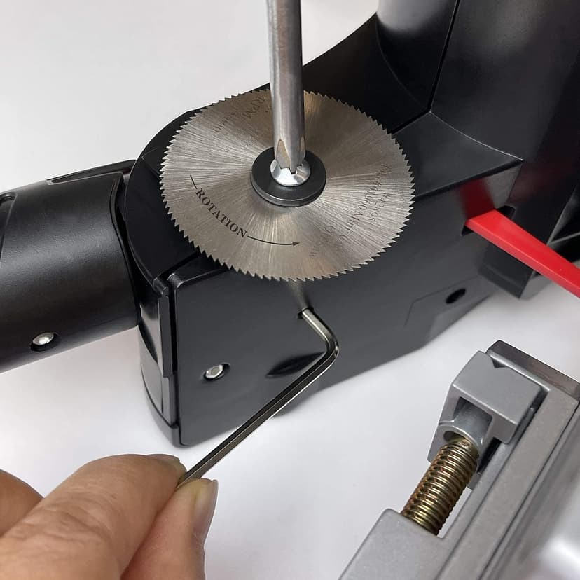 JOUNJIP Mini Miter Cut-Off Chop Saw for Hobby Miniature Model Making, Carbon Arrow Shafts, Zinc Stained Glass Came, 223/5.56 Brass - Cuts Max. 1/2" High x 1/2" Wide or 1/4" H x 3/4" W