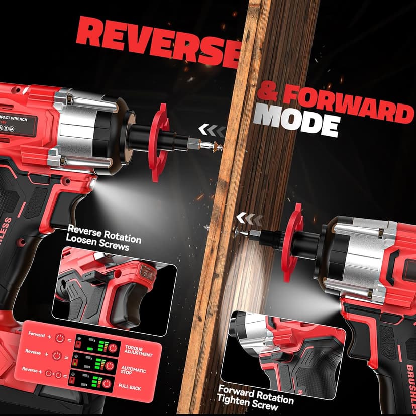 Cordless Impact Wrench Compatible with Milwaukee 18v Battery: 250Ft-lbs(340N.m) 3/8" Brushless Electric Impact Gun, 2400RPM High Torque Impact Driver, Power Impact Wrench, Bare Tool