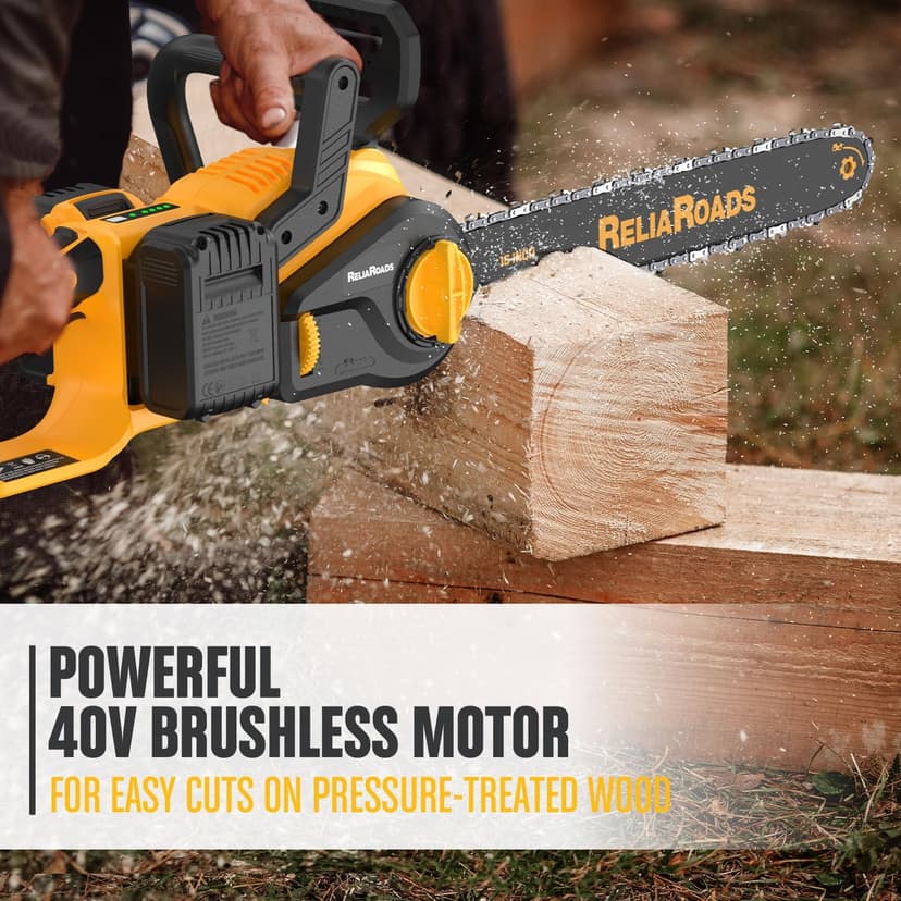 16-Inch Brushless Chainsaw, 40V (2 x 20V MAX) Cordless Battery Powered Chain Saw Compatible DeWALT Battery, Ideal for Wood/Tree Cutting, Pruning, Tool Only (Battery Not Included)