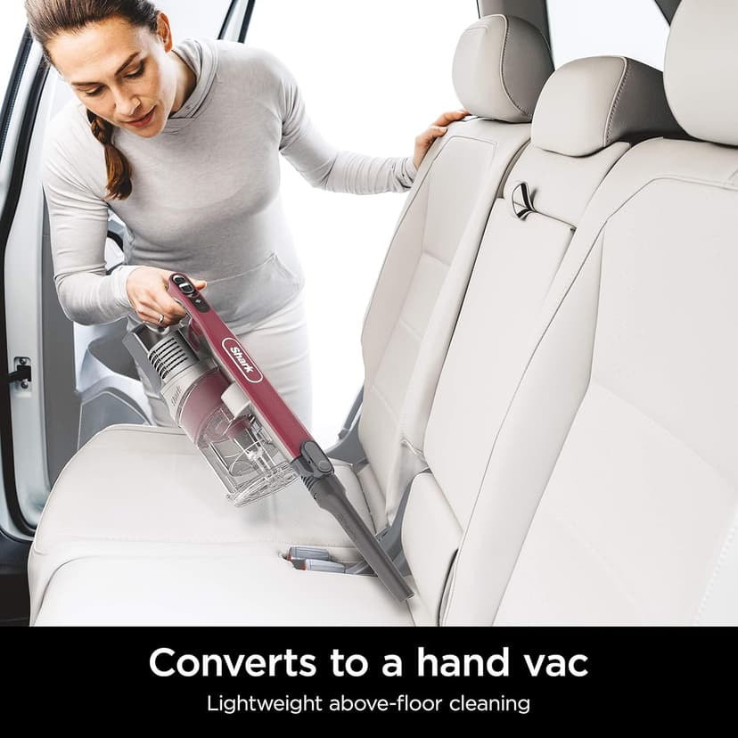Shark IZ362H Anti-Allergen Cordless Lightweight Stick Vacuum with Self-Cleaning Brushroll,PowerFins,Removable Handheld,Anti-Allergen,40 min runtime,Red + White Towel + Universal Screen Cleaner
