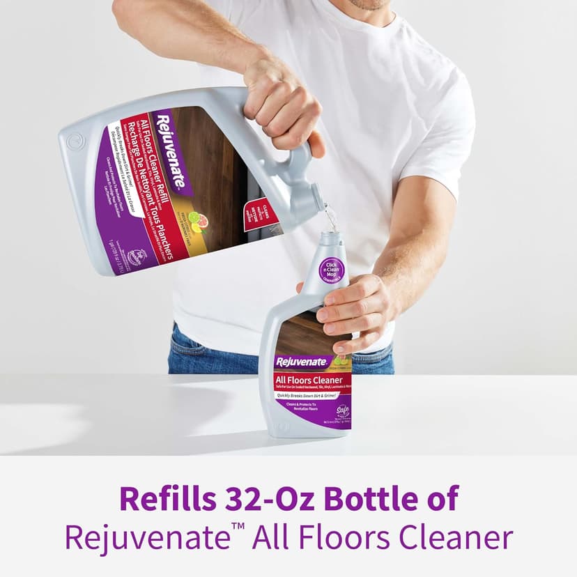 Rejuvenate All Floors Cleaner Refill, 1 Gallon, Breaks Down Dirt and Grime, Cleans and Protects Floors Throughout Your Home, Including Sealed Hardwood, Tile, Vinyl, Laminate and More