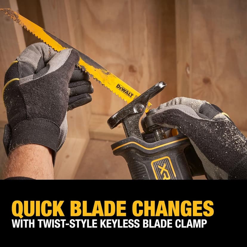 DEWALT 20V MAX* Reciprocating Saw, Cordless, 2-Finger Variable Trigger, Keyless Blade Clamp, Tool Only (DCS382B)