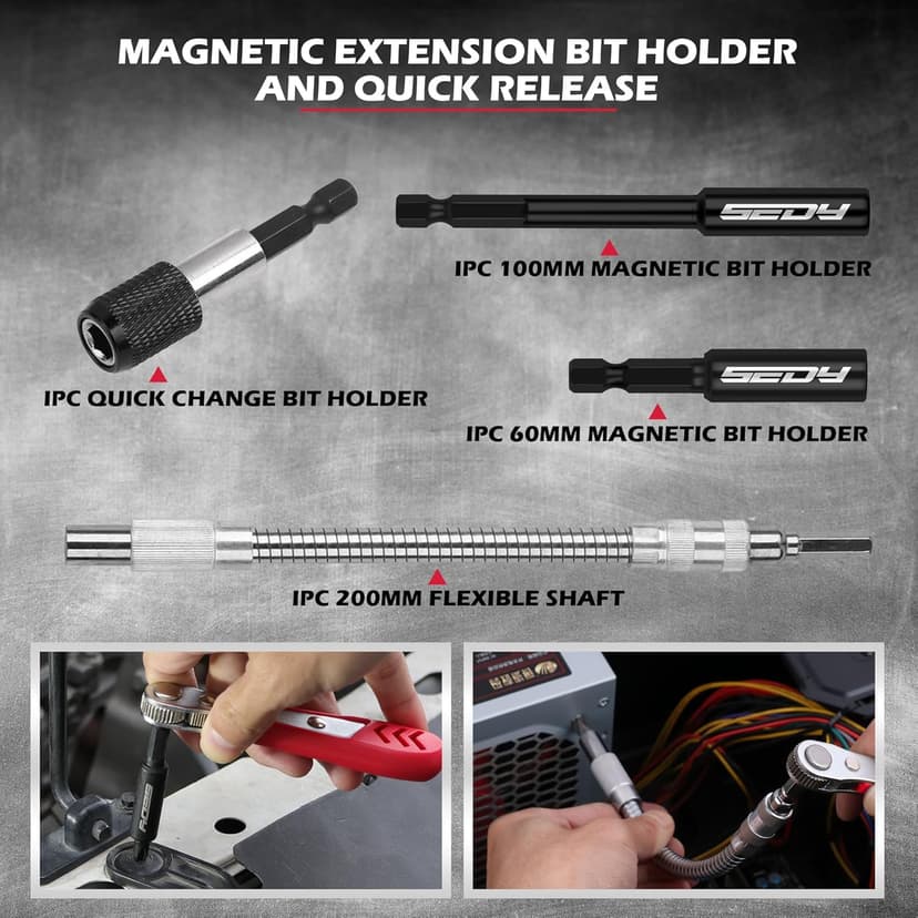 232-Piece Ultimate Screwdriver Bit Set, Cr-V Impact Driver Bit Set Includes Security Bits,Nut Driver, Ratchet Wrench and Bits Holder