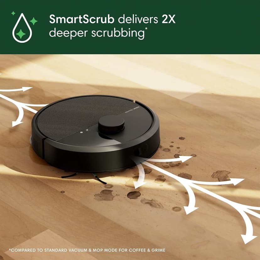 iRobot Roomba Plus 405 Combo Robot Vacuum with AutoWash Dock, 70x Suction, DualClean Mop, and ClearView LiDAR Mapping (Black)
