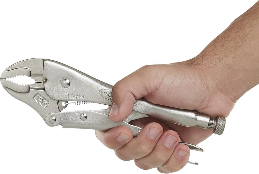 IRWIN VISE-GRIP Original Locking Pliers with Wire Cutter, Curved Jaw, 10-Inch (502L3), silver