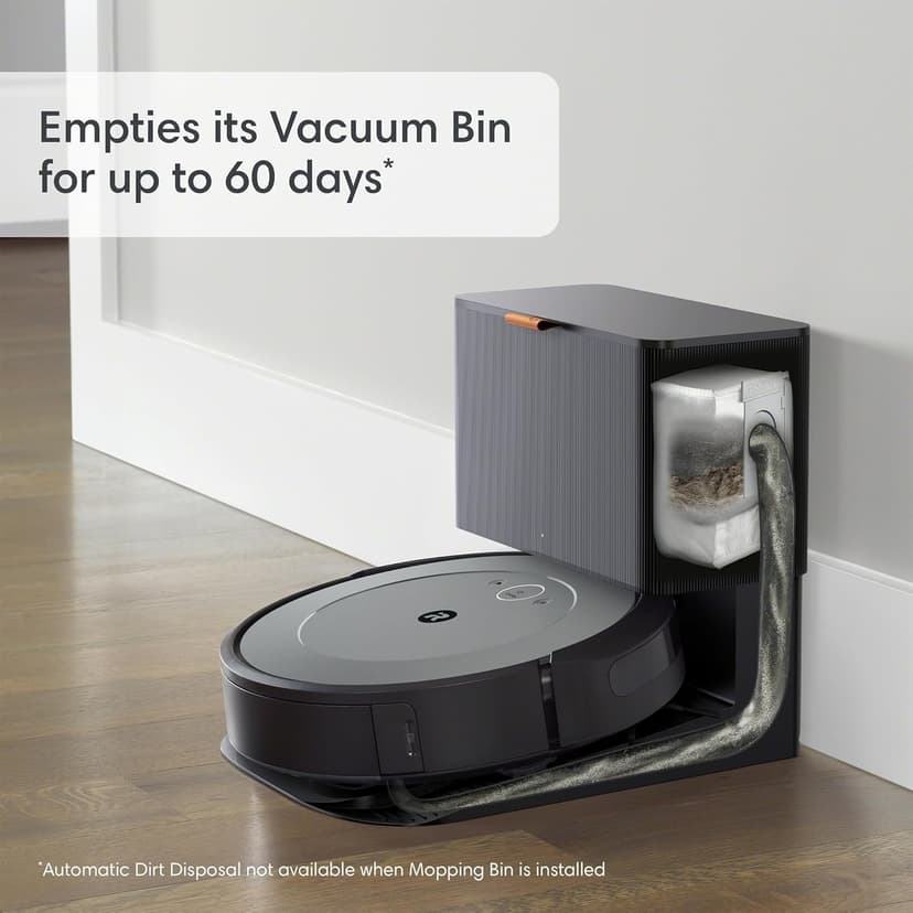 iRobot Roomba Combo i3+ (3574) Robot Vacuum & Mop – Self-Empty for Up to 60 Days, Clean by Room with Smart Mapping, Dual Multi-Surface Brushes for a Thorough Clean, Ideal for Homes with Pets