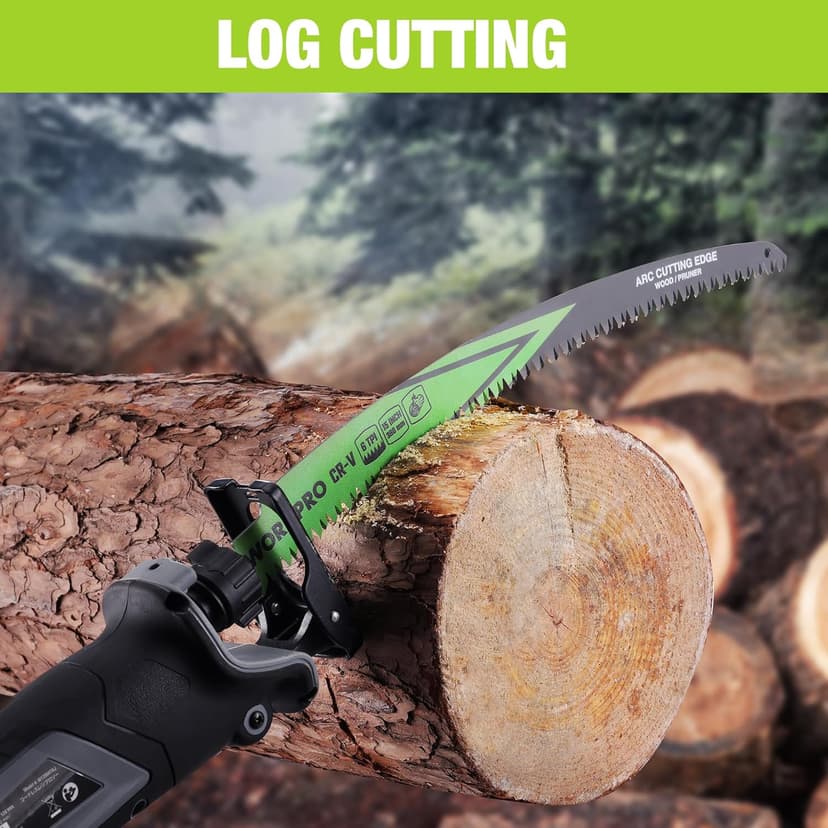 WORKPRO 15" Japanese Teeth Wood Pruning Reciprocating Saw Blades Set, Arc Cutting Edge 6TPI Pruning Saw Blades for Tree Pruning, Wood Cutting, Durable & Sharp, 5 Pack