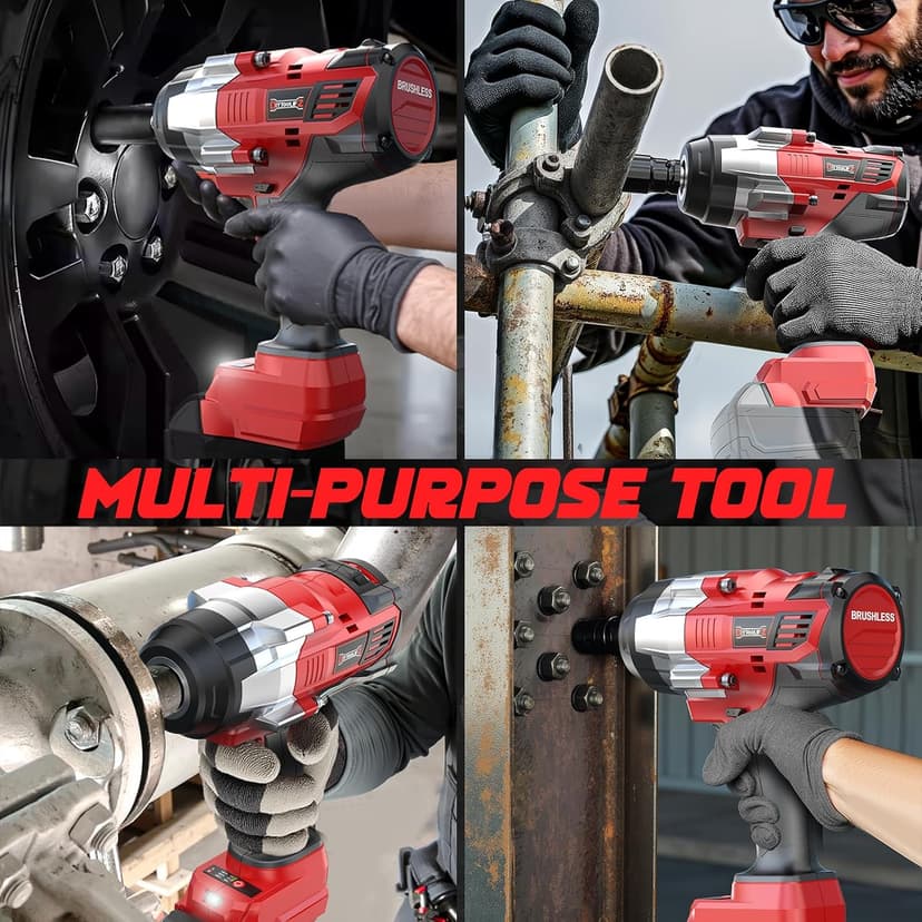 Cordless Impact Wrench 1/2 inch Compatible with Milwaukee 18v Battery, 1700 Ft-lbs High Torque Impact Driver, Electric Impact Gun with 4 Modes & LED Light for Car, Truck, Mower(Bare Tool)