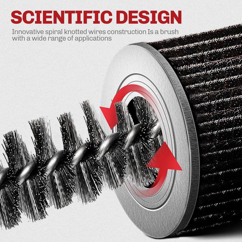 6PCS 304 Stainless Steel Bore Brush Copper Pipe Cleaner, Twisted Wire Drill Brush,1/4 Inch Hex Shank S2 Steel Handle, for Power Drill Plumbing Tools