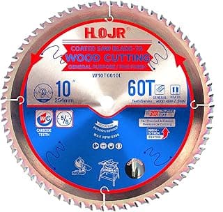 Circular Saw Blades Woodworking TA Series,10" 60-Tooth 5/8" Arbor, for Laminate, Melamine Board, Special Anti-Thermal Adhesion Coating on Cutting Edges -TA,High Finish,Long Life,W10 60T TA