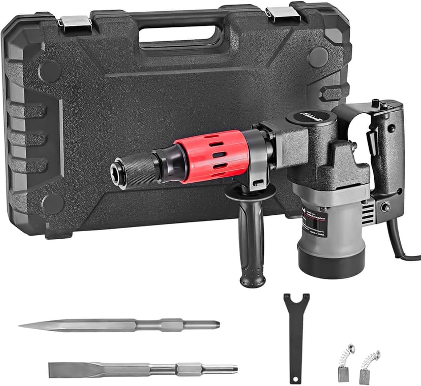 XtremepowerUS 3000BPM Demolition Chipping Jack Hammer w/Chisel Bit & Case Electric 1000W Demolition Construction Concrete Breaker Punch Drill Chipping Hammer