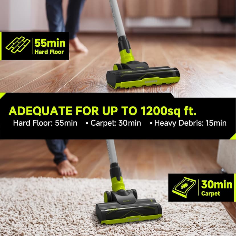 UNINELL HOME Cordless Vacuum Cleaner, 45Kpa 55 Mins Vacuum Cleaners for Home, Vacuum Cleaner Self-Standing, Anti-Tangle Stick Vacuum, Lightweight, Wall Mount Charging Vacuum for Pet Hair,Carpet,Floor