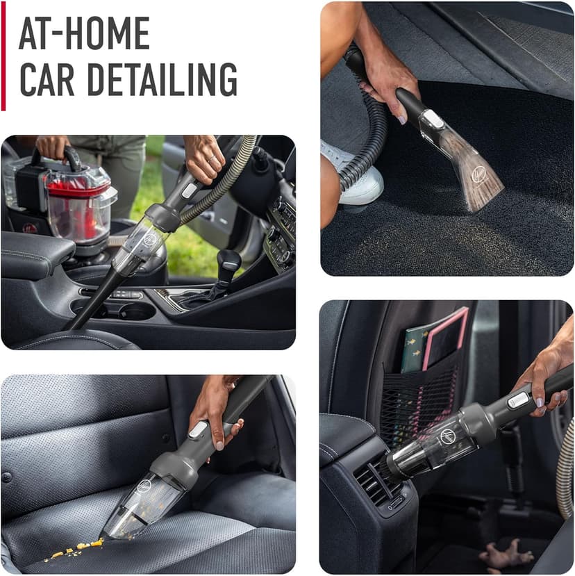 Hoover ONEPWR CleanSlate Cordless Portable Carpet & Upholstery Spot Cleaner Machine, Stain Remover, Auto and Car Detailer, BH14000V, Silver + Hoover CleanSlate 5-Piece Car Cleaning Tool Kitz