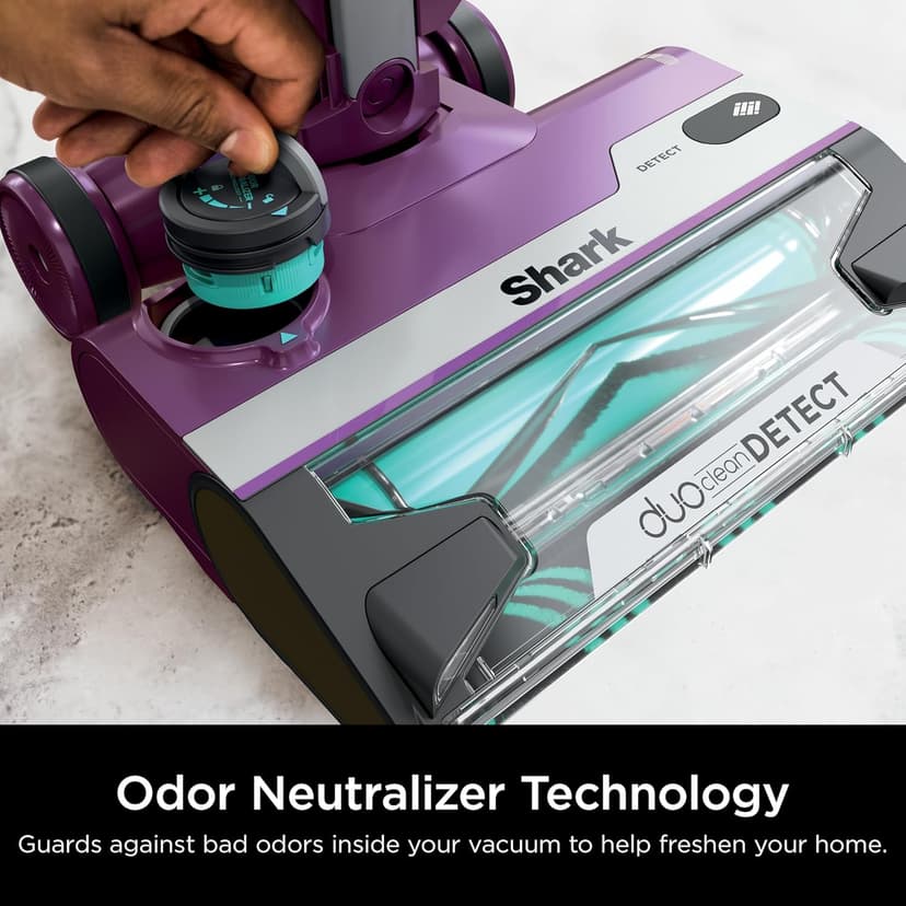 Shark POWERDETECT Ultra-Light Corded Stick Vacuum with DuoClean Technology, Self-Cleaning Brushroll for No Hair Wrap, Anti-Allergen Complete Seal, and Odor Neutralizer Technology, Purple, HZ4001AMZ