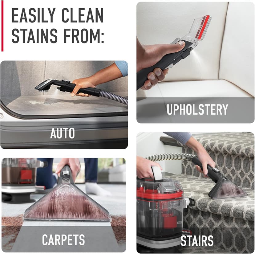 Hoover CleanSlate Pet Portable Carpet + Upholstery Spot Cleaner Machine, Powerful Suction with Versatile Tools, Pet Stain Remover, Car and Auto Detailer, Pair with Hoover Carpet Cleaner Solution