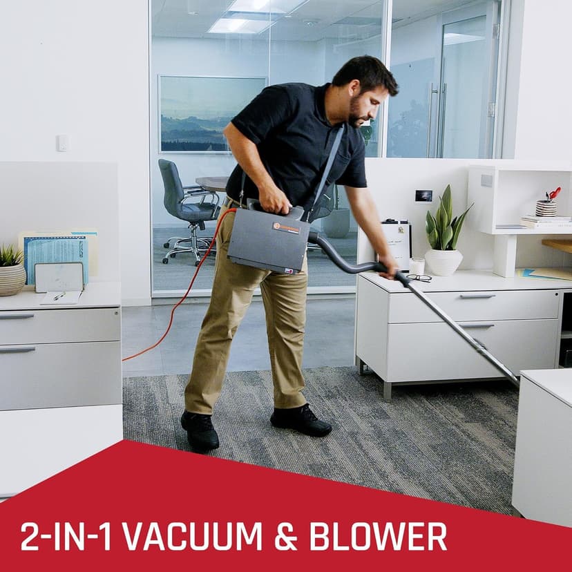 Hoover Commercial PORTAPOWER Lightweight Canister Vacuum Cleaner with Attachments, Portable Carriable Handheld Small Professional Grade Bagged, 8 Pounds, CH30000, Black