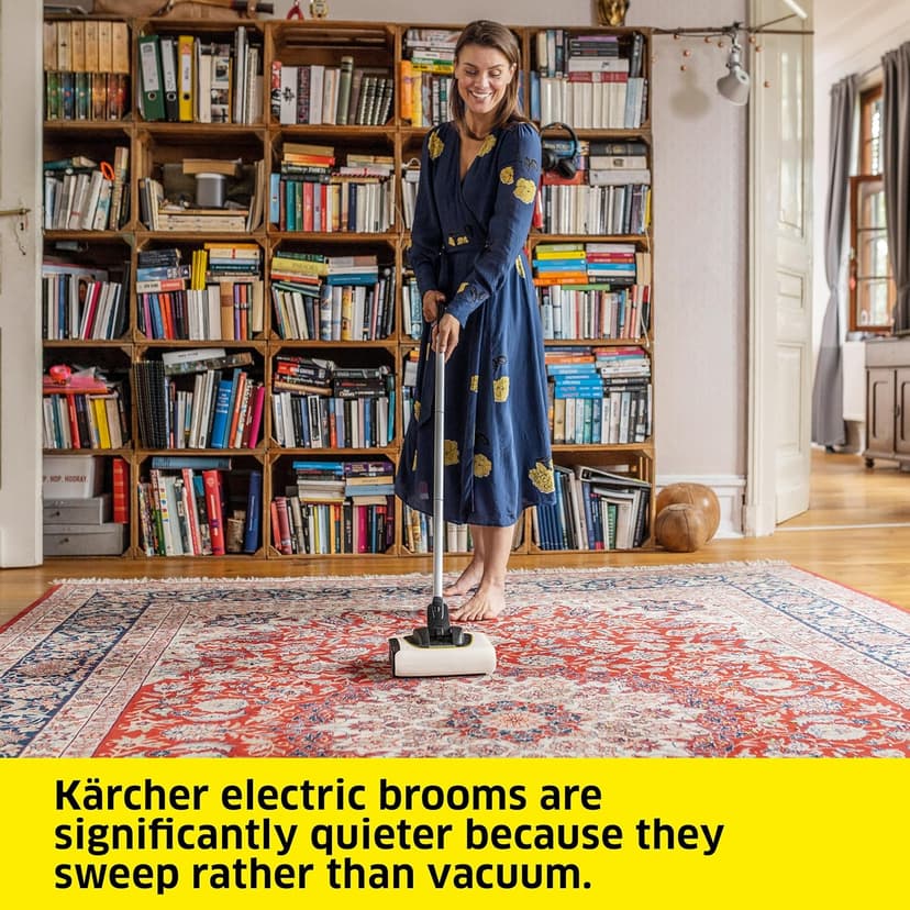 Kärcher KB 5 Electric Floor Sweeper Broom, for Carpets, Hardwood Floors and Tiles, Lightweight and Cordless, Ideal for Fur, Hair, Dirt & Dust