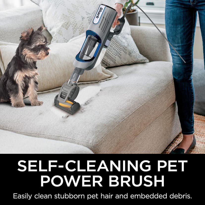 Shark | Corded Stick Vacuum Cleaner | Vertex Ultralight | Removable Handheld Vacuum | Pet Hair Vacuum for Carpet and Hard Floor | Powerful Suction | No Hair Wrap | 3 Attachments Included | HZ2002