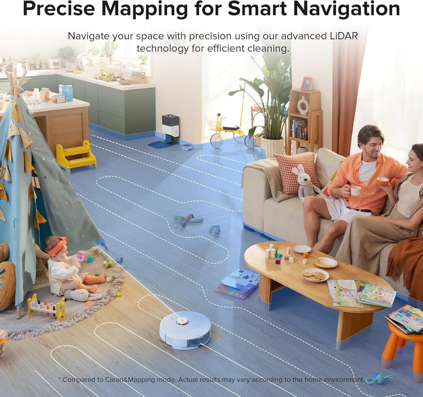 roborock Q8 Max+ Robot Vacuum and Mop, Self-Emptying, Hands-Free Cleaning for up to 7 Weeks, Reactive Tech Obstacle Avoidance, 5500 Pa Suction, DuoRoller Brush, APP-Controlled Mopping, White