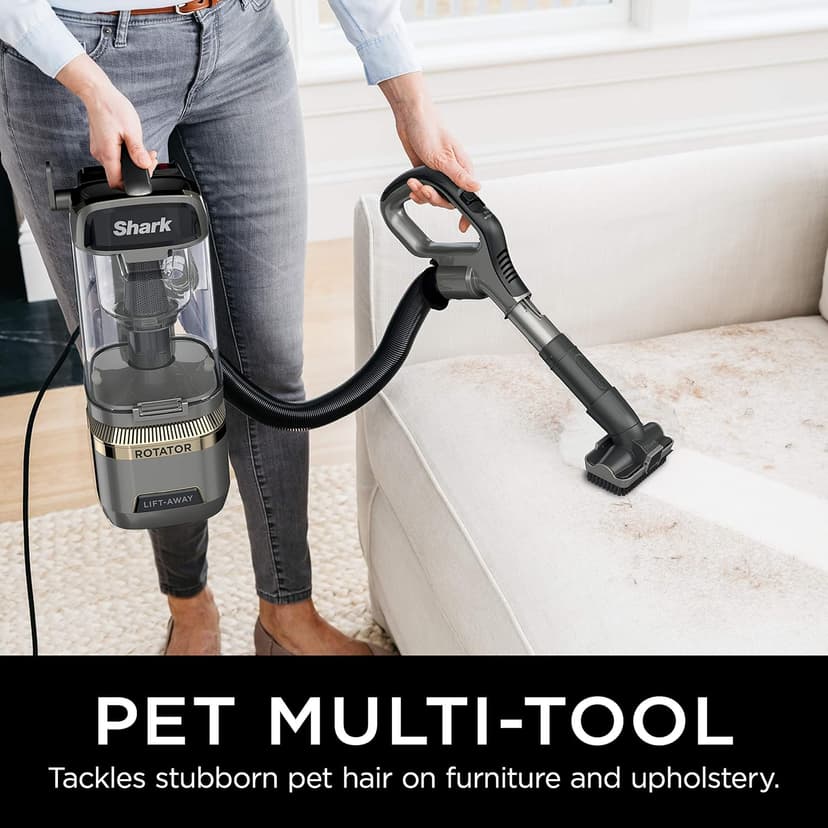 Shark | Upright Vacuum Cleaner for Home | Rotator Lift-Away | No Hair Wrap | HEPA Filter | Lightweight Bagless Vacuum for Pet Hair | LED Headlights For Carpets & Hardwood Floors | Silver | LA502