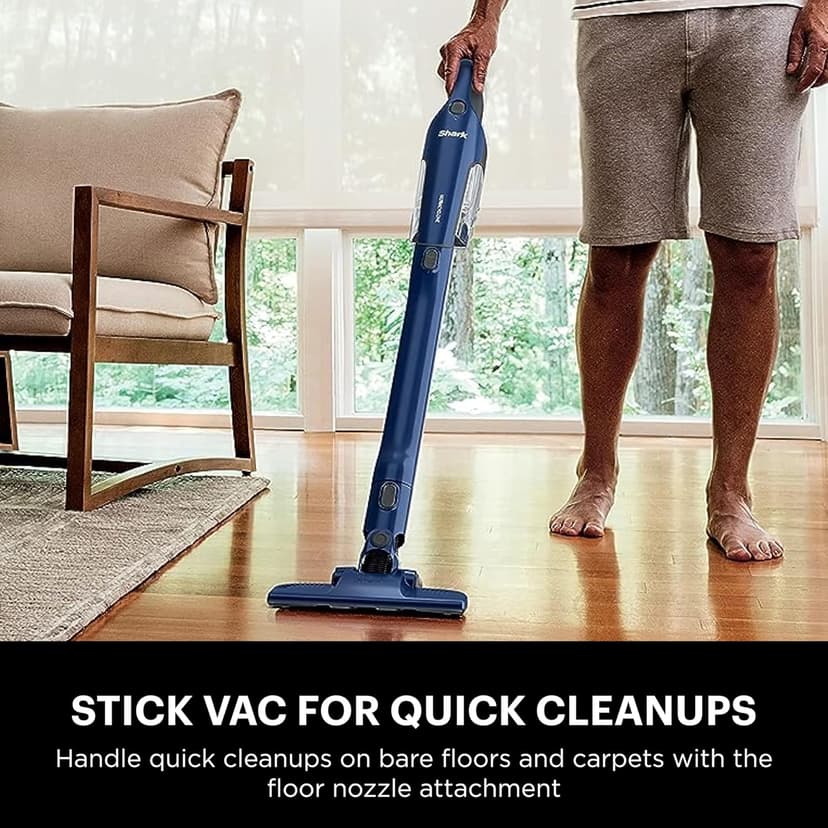 Shark CH964AMZ 2-in-1 Cordless & Handheld Vacuum Ultracyclone System, Ultra-Lightweight and Portable for Car and Home, Washable Filter, XL Dust Cup, Crevice Tool & Scrubbing Brush, Blue