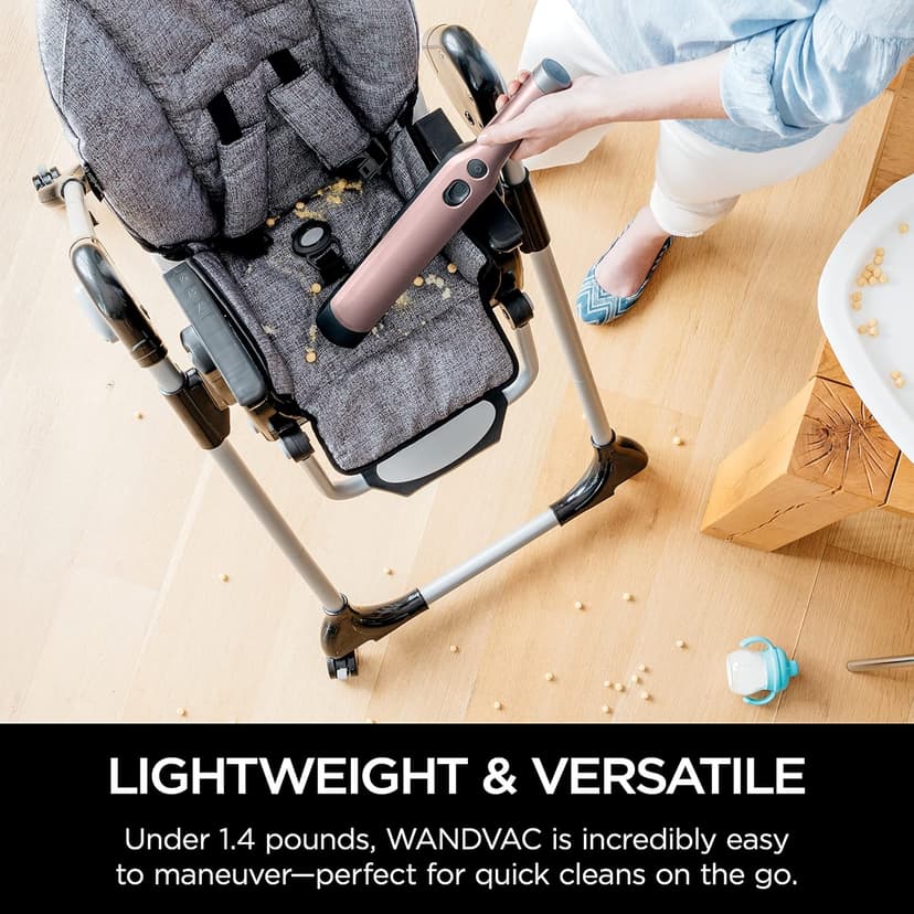 Shark WANDVAC Cordless Hand Vac, Lightweight, Portable at 1.4 lbs., Powerful Suction, Charging Dock, One-Touch Empty for Car & Home, Multi-Surface Pet Tool & Duster Crevice Tool, Rose Gold, WV201RGBRN