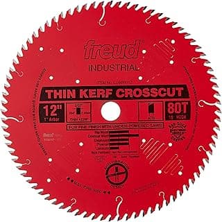 Freud Thin Kerf Fine Finish Crosscut Saw Blade with Premium Tico Hi-Density Carbide Crosscutting Blend for Maximum Performance - 12" Diameter, 80 Teeth, ATB Grind - LU88R012