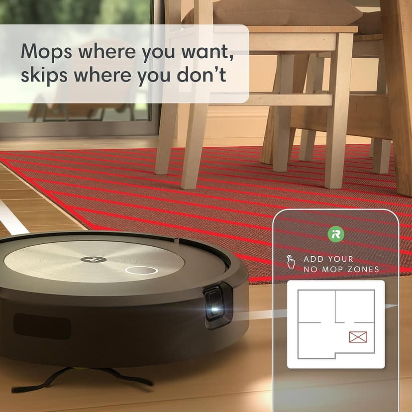 iRobot Roomba Combo j5 Robot Vacuum & Mop – Identifies and Avoids Obstacles Like Pet Waste & Cords, Clean by Room with Smart Mapping, Works with Alexa, Ideal for Pet Hair, Roomba Combo J5