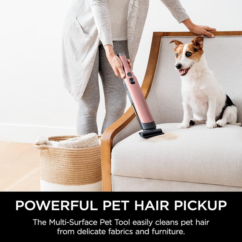 Shark WANDVAC Cordless Hand Vac, Lightweight, Portable at 1.4 lbs., Powerful Suction, Charging Dock, One-Touch Empty for Car & Home, Multi-Surface Pet Tool & Duster Crevice Tool, Rose Gold, WV201RGBRN