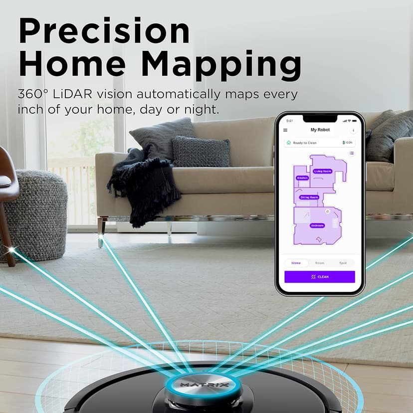 Shark RV2310AE Matrix Self-Emptying Robot Vacuum with Bagless, Self-Cleaning Brushroll for Pet Hair, Carpets & Hard Floors, Precision Home Mapping, Wi-Fi, Black (Renewed)