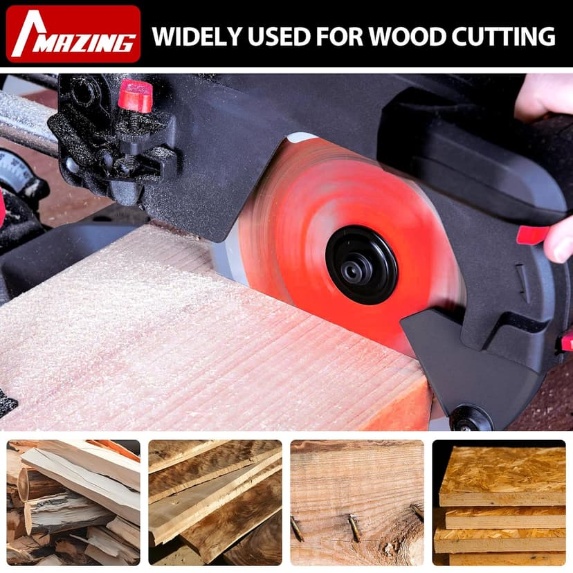 MAZING 3-Piece 7-1/4 Inch 24T&40T&60T Circular Saw Blades, 7.25 Inch TCT Compact Saws Blades with 5/8" Arbor, ATB Design for Precision Woodworking, Fit for Plywood, Soft & Hardwood, Wood with Nails