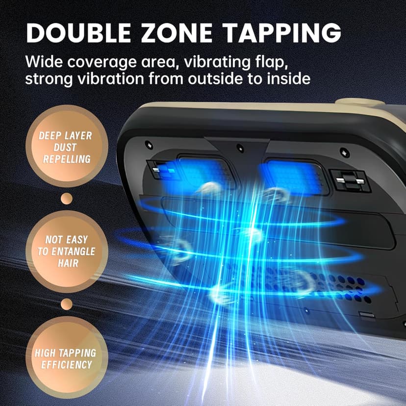 Mattress Vacuum Cleaner, Wireless Handheld Bed Vacuum Cleaner with UV-C Light, HEPA Filter and Ultrasonic Vibration, 12KPa, Suitable for Beds, Sofas, Car Seats, Carpets (Golden)