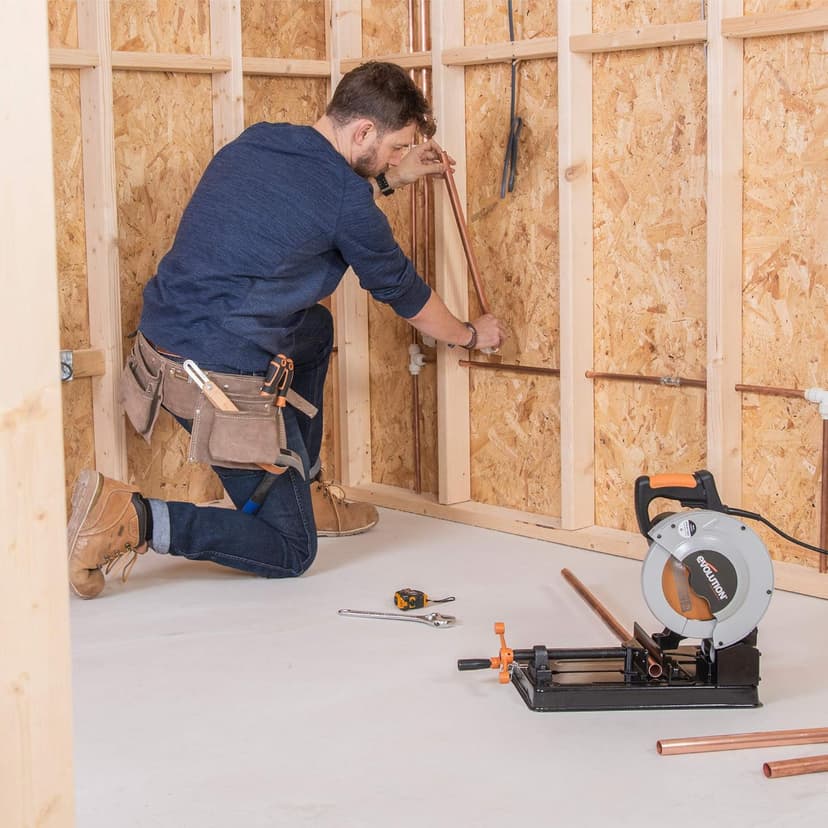 Evolution Power Tools RAGE4 7-1/4-Inch TCT Multipurpose Cutting Chop Saw, Orange