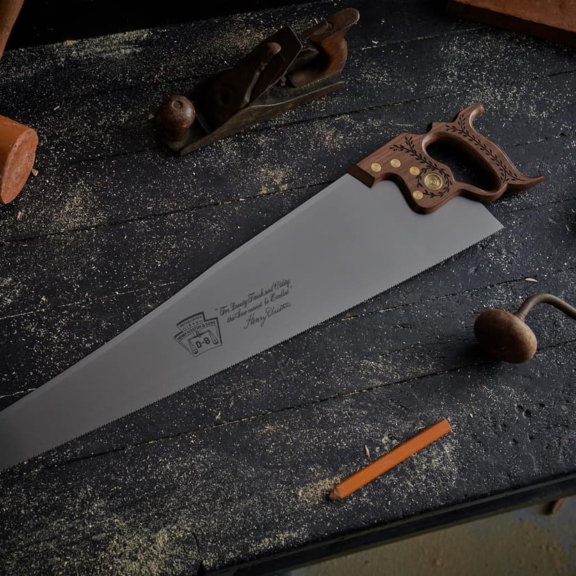 Disston 26” Walnut Handled Professional Cross Cut Saw for Wood