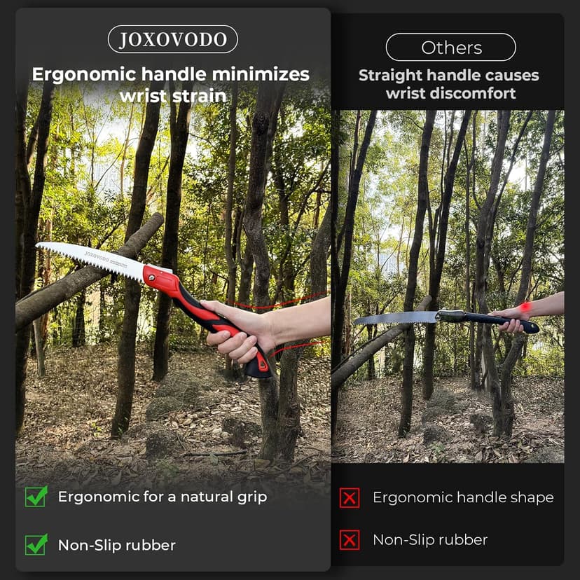 10 Inch Folding Saw Laser-Cut Teeth Pruning Saw for Tree Trimming, D2 Steel Hand Saws for Wood Cutting, 7 TPI Wood Saws Hand For Camping, Bushcraft, Gardening, Outdoor, Heavy-duty Garden Tool