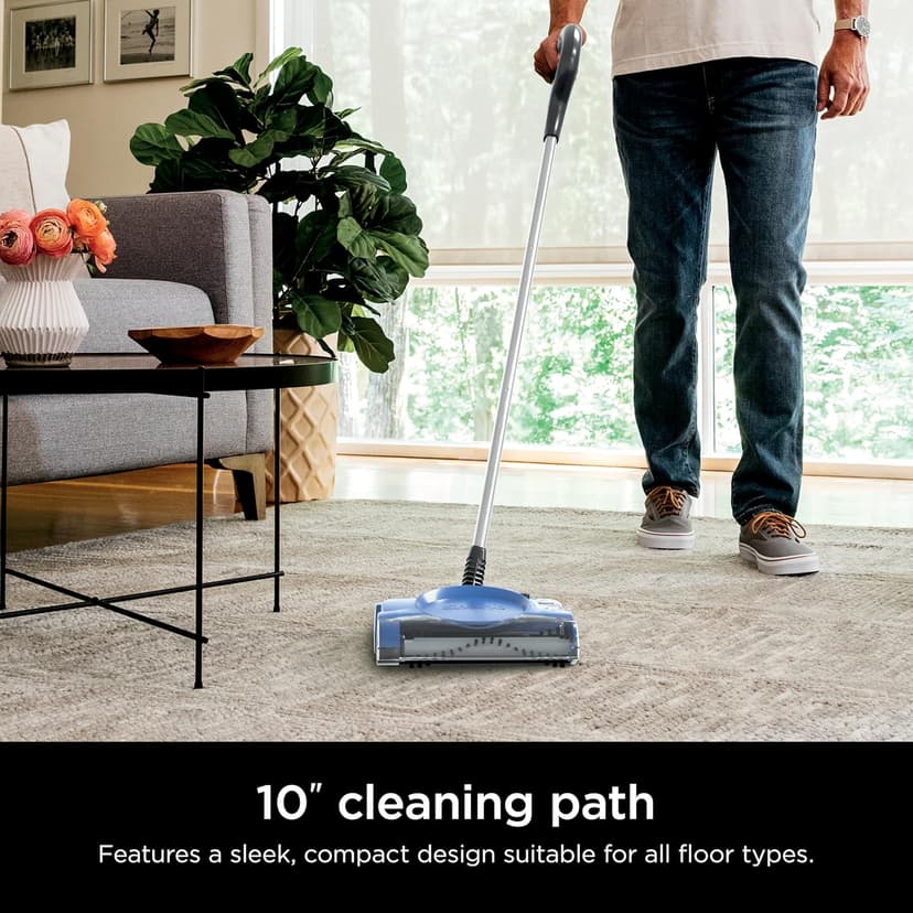 Shark Rechargeable Floor Sweeper, Motorized Brushroll, Compact Swivel Design, Easy-Empty Dust Cup, 10" Cleaning Path, Powerful Debris, Dust & Pet Hair Pickup, for All Floor Types, Blue, V2700Z