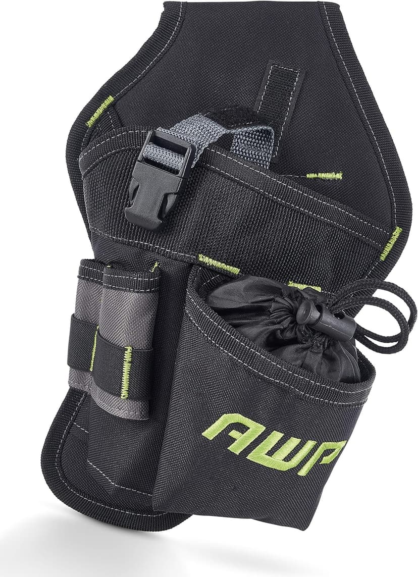 AWP Electrician Tool Pouch, Premium Professional Multi-Pocket Utility Bag Organizer, Durable Leather Work Pouch for Men’s Tool Belts and Construction Jobs, 1LC-412-RL-3