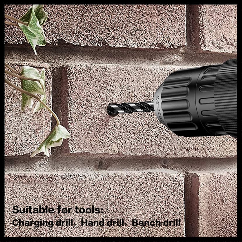 10-Piece Masonry Drill Bit Set for Concrete Tile Glass Ceramic Brick,1/8 to 1/2 Inch Drilling Bits with Triangle Handle,Tungsten Steel Alloy Tip.（Black）